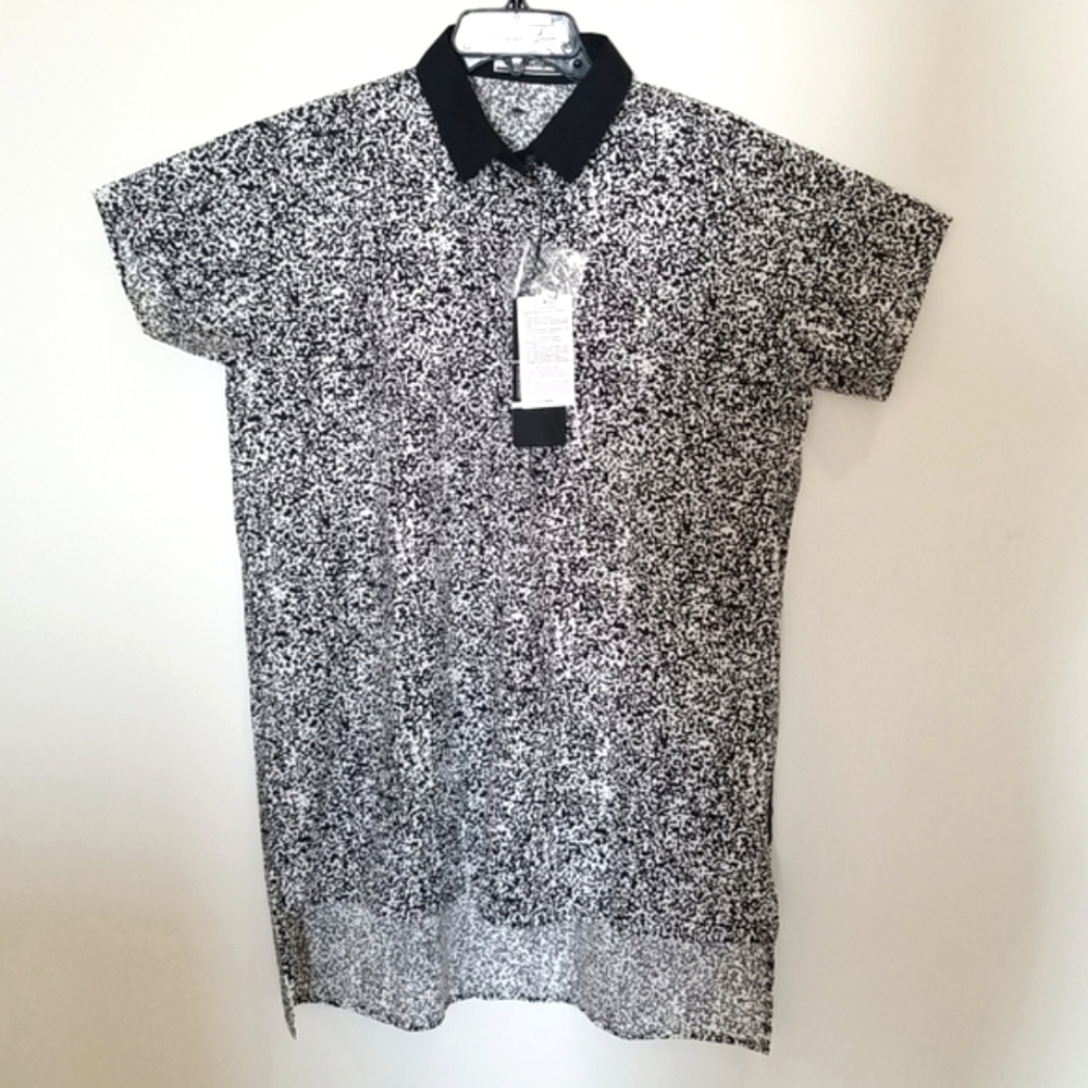 Onitsuka Tiger Black White Printed Shirt Dress